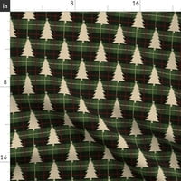 Pamučni saten stol trkač, 108 - krem ​​božićno drvce zelena plairana zvijezdana čeka Santa Ispiši posteljinu