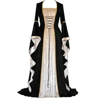 Ženska vintage keltska srednjovjekovna duljina podne renesanse gotičke kozbijanje boemske haljine