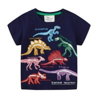 Dječački dječaci Ljeto nosite dječju svjetlucu za majicu kratkih rukava za dječake sa dinosaurus motivom