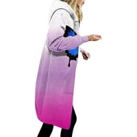 Fatuov puffer jakna za žene gradijentni ispis meka jakne labavi ljubičasti kaput dugih rukava xxl