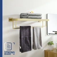 Držač ručnika 24 '' Kupaonice ručnika sa dva ručnika za kupanje šine šine sus od nehrđajućeg čelika