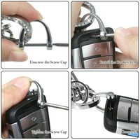 Pleted Keychain set D oblik automobila Ključ za ključeve pom pom Carabiner Clip Crtani Životinje Kristalni Rhinestones Keyring Bling Key FOB za žene Djevojke Poklon