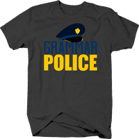 Gramatička policija Cap Engleski učitelj profesor majica za muškarce 2xl tamno siva