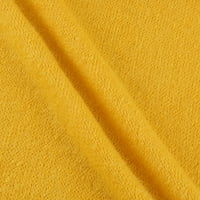 Vivianyo HD džemperi za žensko čišćenje plus veličina Ženska modna labava velika veličina Čvrsta boja kapuljača duge rukave vrpce prevrtanja žuta