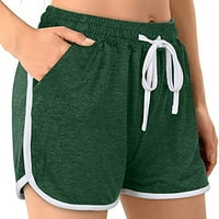 Cotonie ženske visoko struk joge hlače za zavoj elastične struke casual kratke hlače