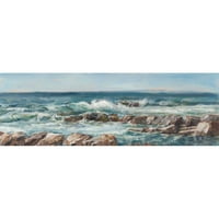 Harper, Ethan Crni moderni uokvireni muzej umjetnički print pod nazivom - Impasto Ocean View V