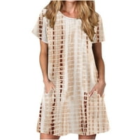 Zermoge Womens haljine košulje Plus size Ženska ležerna ljetna majica haljina haljina s kratkim rukavima