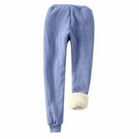 Termalno donje rublje za žene tiskane elastične hlače od ruka Zimske termalne gamaše tople duge hlače, plavo