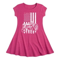 Instant poruka - Traktor Američka zastava - Todler i Youth Girls Fit & Flare haljina