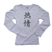 Strast - Kineski japanski azijski kanji znakovi ženske majice dugih rukava