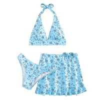 Yinguo Women Bikini Set tiskana haljina na plaži Halter Top Troangle Hotsa Swimress kupaći kostimi Bikini
