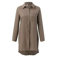 Easery Bluze za ženske bambusove pamučne posteljine V rectow majica Ležerne košulje na dugim rukavima