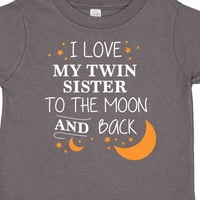 Inktastic Volim svoju blizanku na Mjesec i nazad poklon dječaka malih majica ili majica mališana