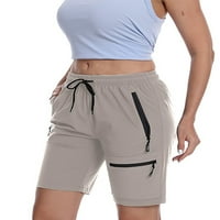 Grianlook Ženske vrećaste brze suho ljetne kratke hlače Čvrsta boja sa džepovima Yoga kratki dnevni