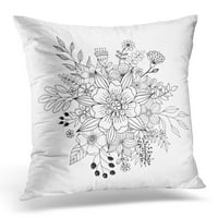 Crna cvjetna cvjetna cvjetna bojanka sa bokućom jastukom od jastučnice jastučni poklopac jastuka