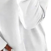 Meichang prevelike dukseve za žene na vrhu bazične pune boje dugih rukava dugih rukava okrugli vrat casual labavi fit radne bluze
