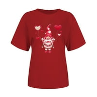 Valentinovo košulja za žene Crewneck Cuteck GRAFIC GRAFIC BLUSE CASEL LOUS CRATH rukav ljubitelj poklon