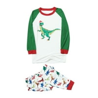 Hirigin Family Pajama Božićni podudaranje Dinosaur Štampano pleteno odjećno spavanje za mamu tata djeca