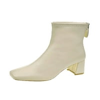 Daeful Women Modni čizmi kvadratni nožni čizme Udobne cipele Ležerne prilike prozračne tople cipele