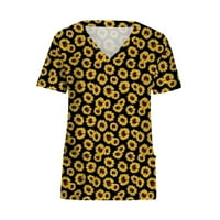 Modni ljetni plus veličina vrhova bluza kratki rukav Radna odjeća Ženska grafički otisci Košulje Yellow