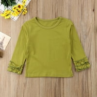 Toddler Baby Kids Girl Cotton dugih rukava Čvrsta tee vrhova majica