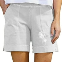 Jyeity kratka za žene ispod 5 dolara, pamučni džepni šorc bijele žene Ljetne kratke hlače 2xl