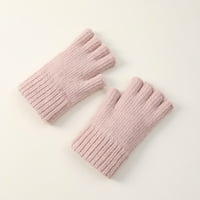 CPTFADH Ženska rukavice od pola prsta Jesen i zima zadebljana tople i hladne pletene rukavice