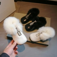 Baozhu Jesen zimske djevojke cipele topla pamučna plišana fluffna krzna dječija PU kože stanovi cipele modne povremene dječje cipele