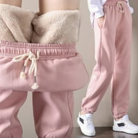 Tajice za žene, tople runo obložene gamaše zimske debele termalne termalne elastične vježbe joge pantalone