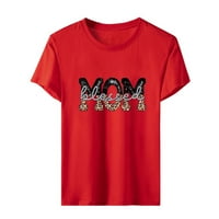 Cotonie ženska ljetna majica slatka slova bejzbol grafički labavi majčinski dnevni dnevni kratki kratki rukav ležerni na vrhu