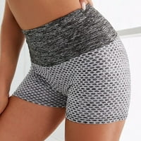 Kratke hlače za žene za žene bicikliste za žene - High Struk temmske temme meke kratke hlače za jogu, trčanje, vježbanje, siva s