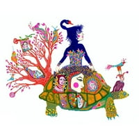 Kwerki Studios Crni moderni uokvireni muzej umjetnička štampa pod nazivom - kornjački karneval