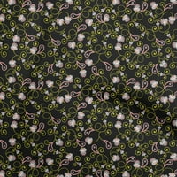 Onuone viskoznog dresa Crna tkanina Azijski Paisley Cvjetni zanatski projekti Dekor tkanina Štampano