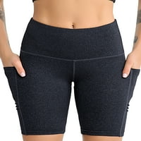 LUMENTO DAMIES Workout Sport Short Halts Plain joga kratke hlače Visoko struk dno Stretchy mini pantalone