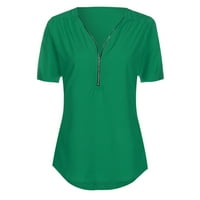 Ženski ljetni vrhovi Ležerna košulja Dame V izrez patentni patentni majica