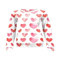 DCoolmoogl Ženska dukserica za valentine Duks džemper srce dugih rukava Crewneck Labavi duks pulover