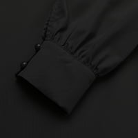 Zunfeo Women Dnevna haljina - Jednostavna labava haljina Maxi haljina Fit & Flare haljina Crew Crt Crna haljina s dugim rukavima crna 10