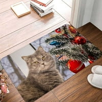 TrkomPare Christmact Cat Tepih za dnevni boravak Santa Claus Početna Ulaz Doormat spavaća soba kuhinjski