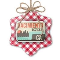 Božićni ukras SAD River Nacimiento River - Kalifornija Red Plaid Neonblond