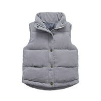 Esaierr Toddler Baby Winter prsluk za djecu Puffer prsluk jakne Corduroy Jesen zimski gumb Slatki mekani