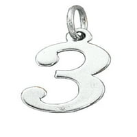 Sterling srebrna 8 šarm narukvica sa priloženim brojem tri šarm