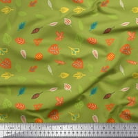 Soimoi Green Rayon tkanina odlazi i bobice Clip Art Print tkanina od dvorišta široko