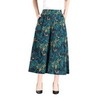 Plus veličine za žene Ljeto Capri hlače široke pantalone za noge Labave tanke suktne hlače velike veličine Šifonske haljine visokog struka