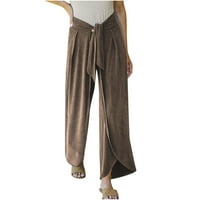 Oalirro duge hlače za žene visoki pojmovi kafe casual pantalone za žene labave fit m