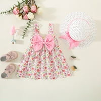 Djevojke toddlere haljina cvjetna suknja bez rukava lutka slatka haljina sa šumskim haljinama sa šeširom