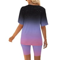Outfits za žene, ljetni casual kratkih rukava V-izrezani joga Top hlače TrackSuits plus veličina Jedna