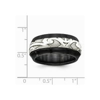 Dvo-tonski titanijum srebrni prsten za venčani srebrni ton