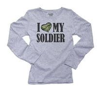 Camo Heart Moj vojnik podržava vojne trupe Ženska majica s dugim rukavima