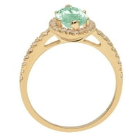 2.38ct Marquise rez zeleni simulirani dijamant 18k žuti zlatni godišnjica Angažovanje halo prstena veličine