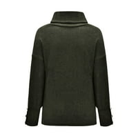 Majice za žene Modni ženski posadni vrat COLLAR COLL tipke Pleteni ležerni džemper topla top majica